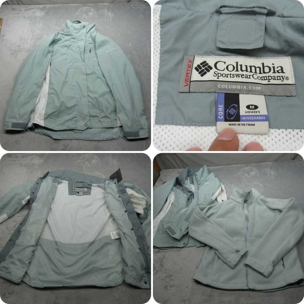 Columbia Jacket Womens Medium Lite Lime Vertex Waterproof Removable Liner 3in1